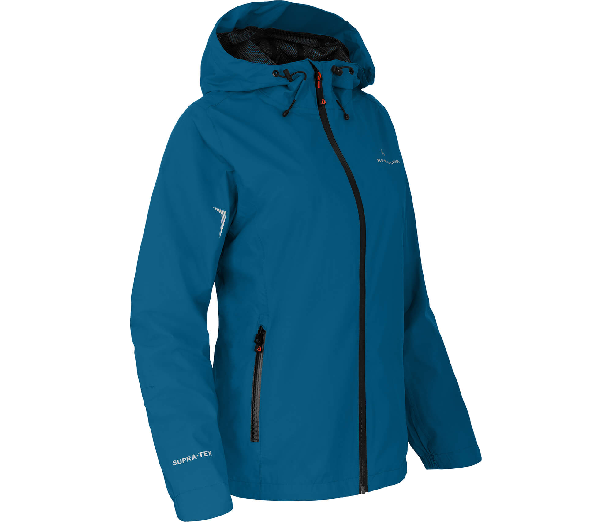 Bergson HELLI Damen Regenjacke, Netzfutter, 12000 mm Wassersäule Saphir  blau