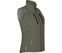 Bergson LEKNES THERMO Weste | Damen Regenweste,  recycelt, leicht wattiert, 20000 mm Wassers�ule - grau/gr�n