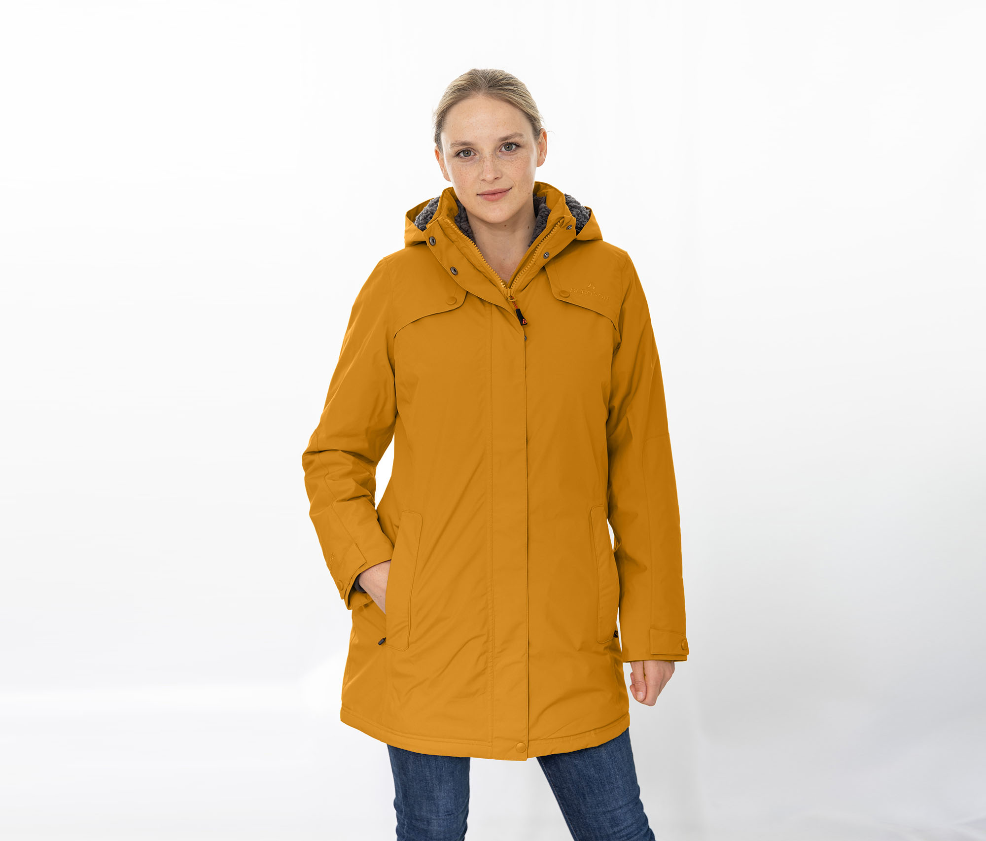 Gefütterte Jacke Herbst Mantel Damen Gelb Bergson TORNIO Damen