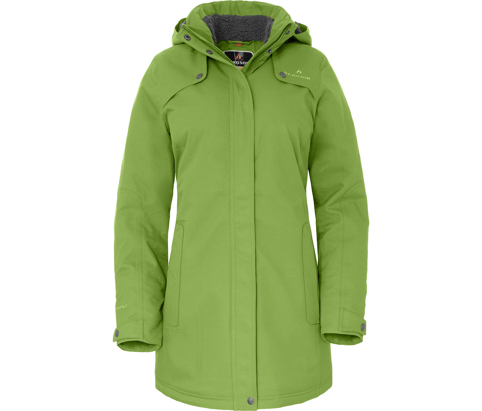 Gefütterte Regenjacke Damen Lang - Wasserdicht & Atmungsaktiv Mit Teddyfutter