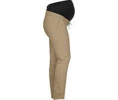 Bergson SALLA Umstandshose | Damen Schwangerschaftshose,  elastischer �berbauchbund, recycelt - beige