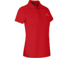 Bergson CHERON | Damen Polo-Shirt,  Knopfleiste, Pique, schnelltrocknend, pflegeleicht - salsarot