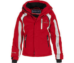 Bergson JENS | Kinder Skijacke,   perfekt f�r junge Wintersportler - rot/schwarz