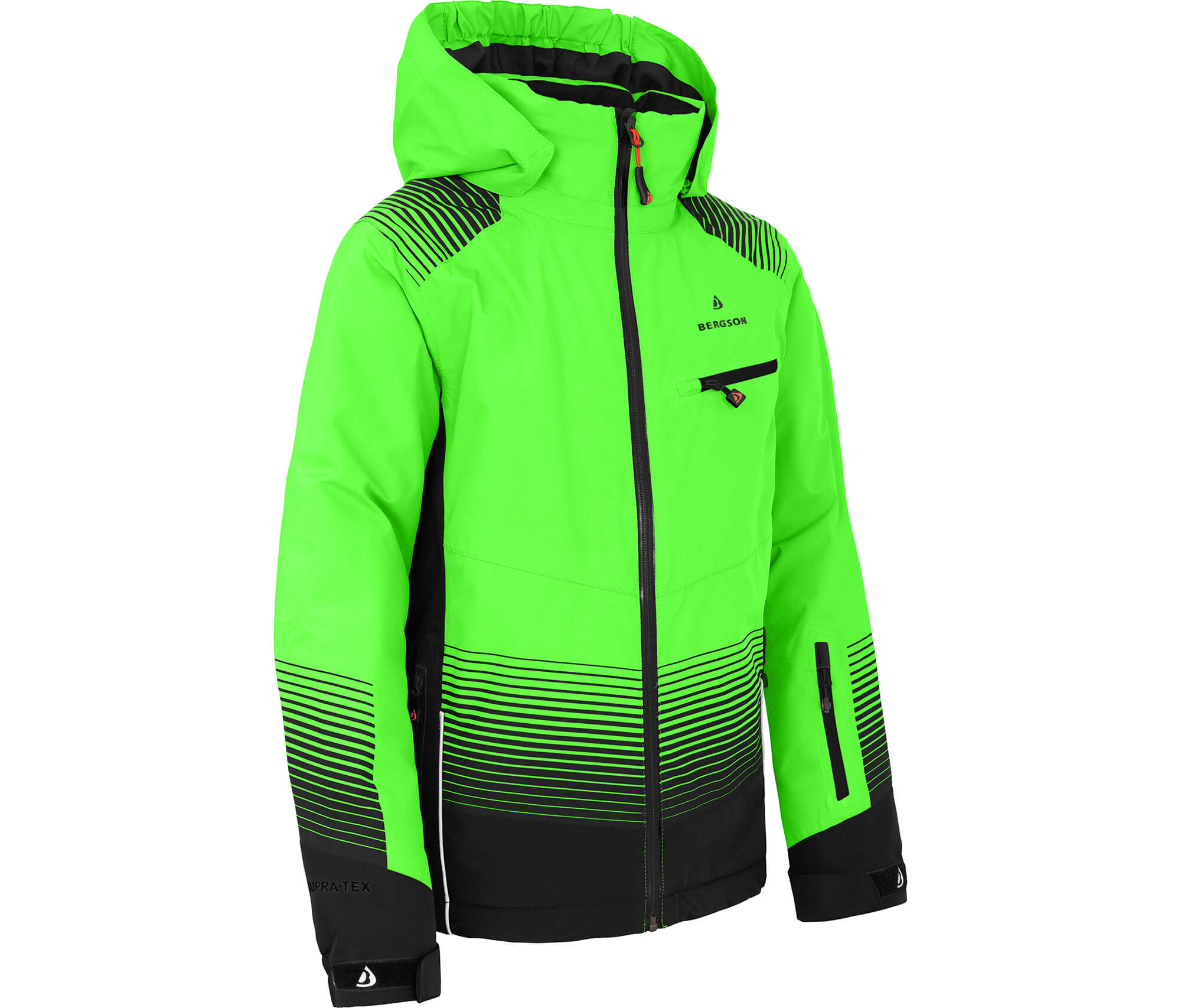 Skijacke Winterjacke Neon GrÃ¼n Bergson VEIKO Kinder Skijacke
