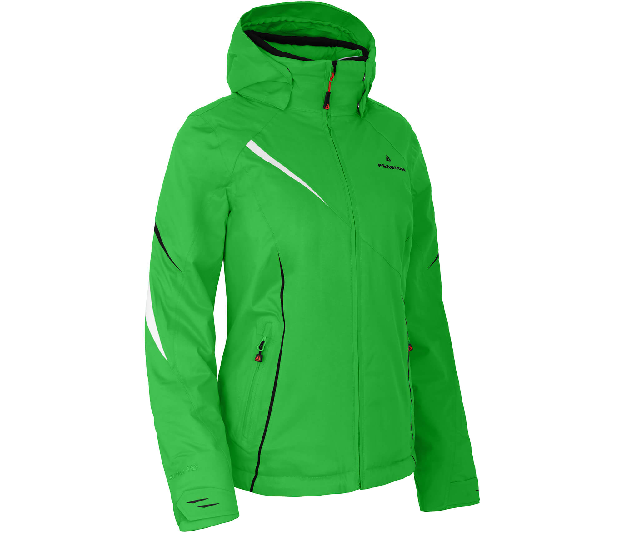 Bergson DESTINY | Damen Skijacke, wattiert, 12000 mm Wassersäule -  grün/schwarz --> Sehr gute Outdoorbekleidung &