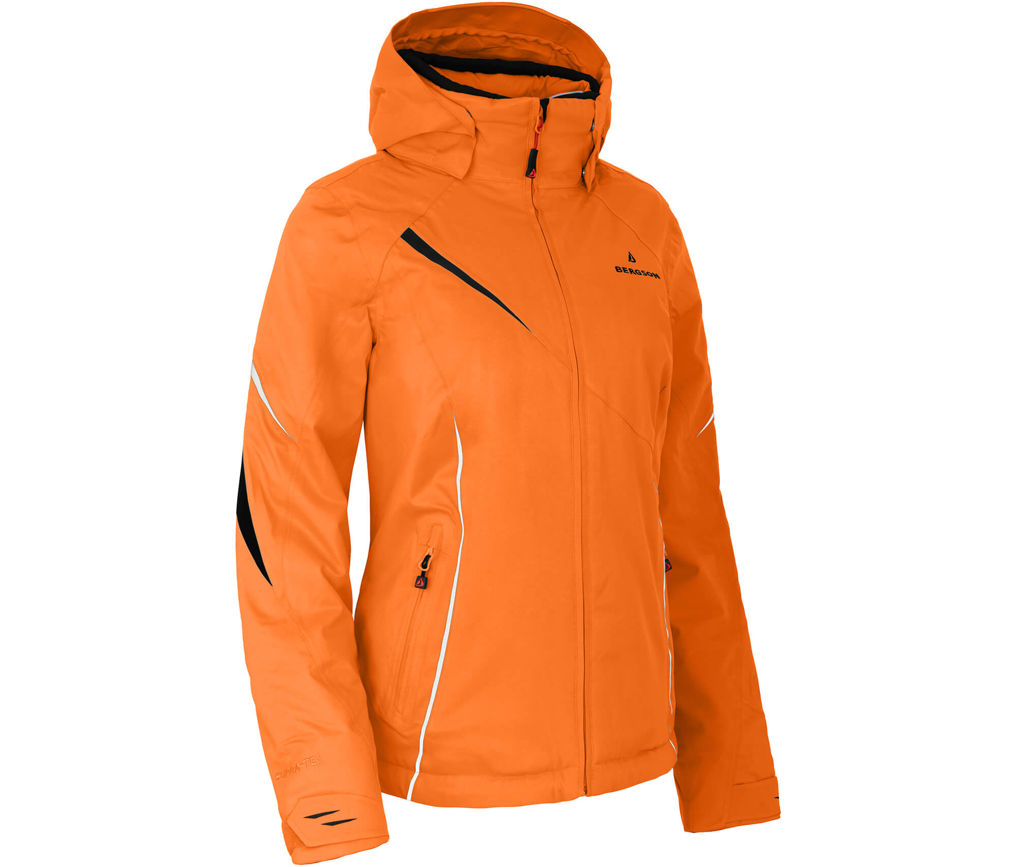 Bergson DESTINY | Damen Skijacke, wattiert, 12000 mm Wassersäule - orange  --> Sehr gute Outdoorbekleidung &