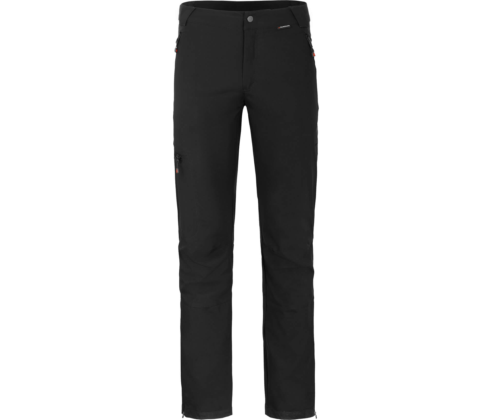 KALLE | Bergson schwarz --> gute Softshellhose, Herren - COMFORT & winddicht, strapazierfähig Sehr Outdoorbekleidung