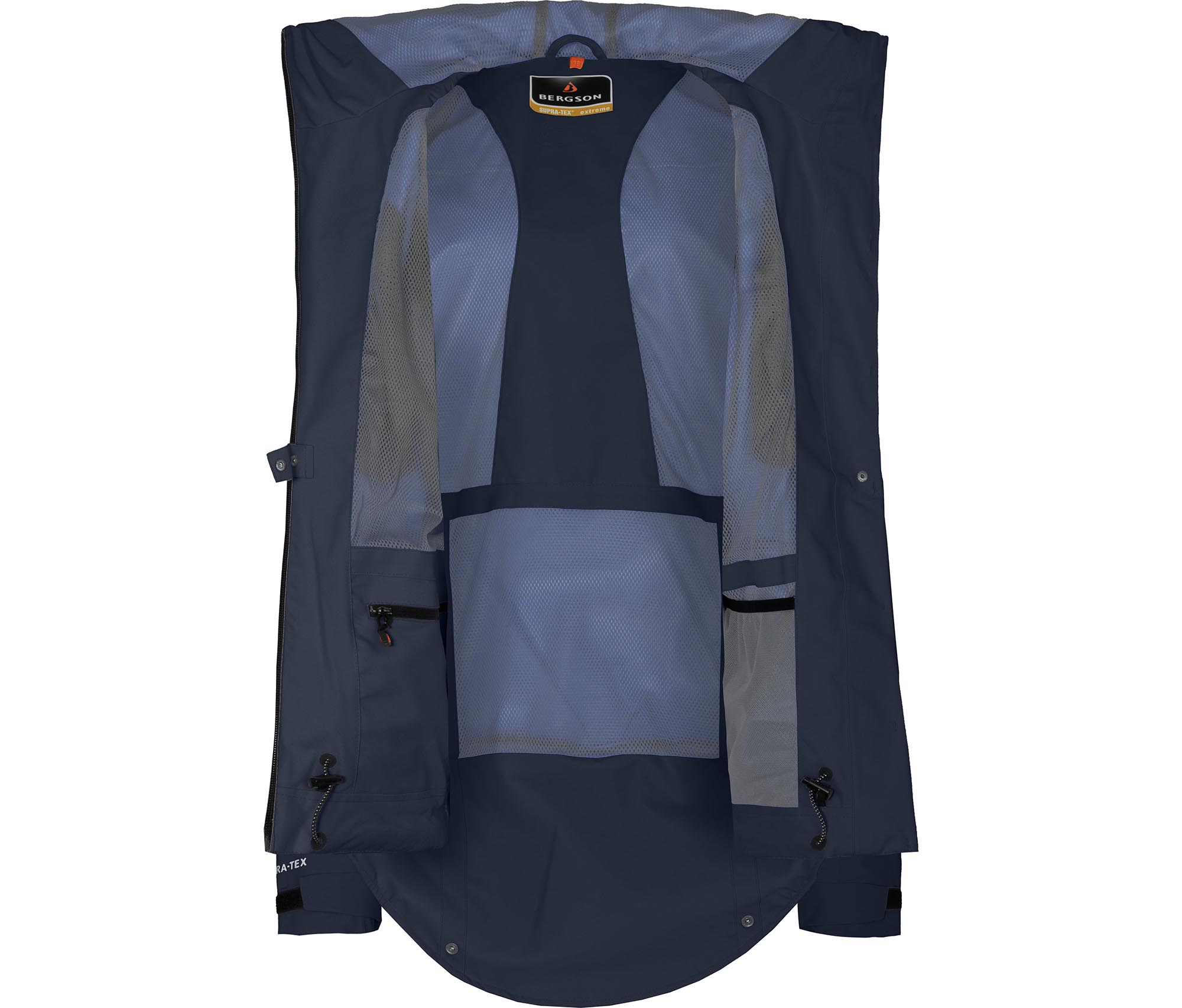 Bergson LEKNES Damen Regenjacke, recycelt, Netzfutter, 20000 mm Wassersäule navy blau