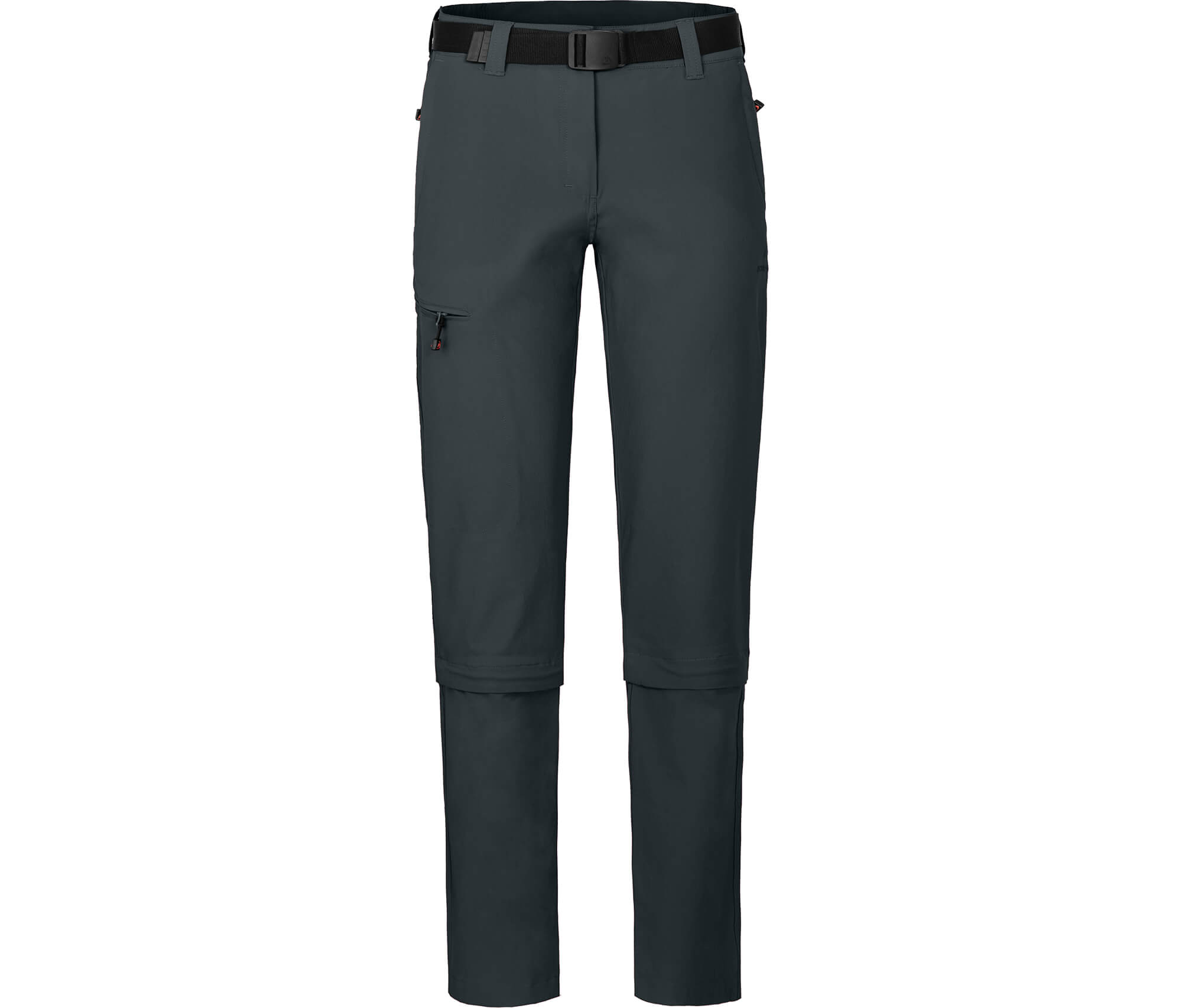 Bergson YORK Capri Zipp-Off | Damen Wanderhose, vielseitig, pflegeleicht -  dunkel grau